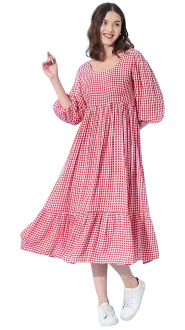 Latest Trending Fancy Pink  Cotton Frilled Dress