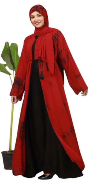 Double Shrug Front Open Inner Abaya