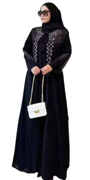 Front Open Dori Stonework  Abaya